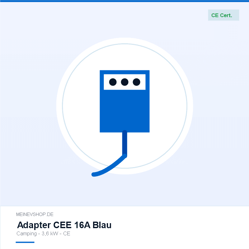 Adapter: CEE 16A Blau auf Typ-2