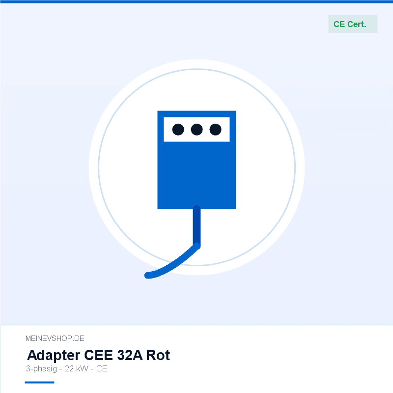 Adapter: CEE 32A Rot (3-phasig) auf Typ-2